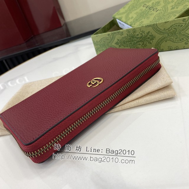 Gucci專櫃古馳最新款Marmont系列長夾全皮男女款長錢包 jh2093型號：739499